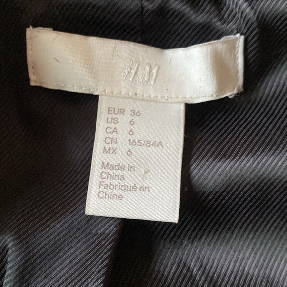 H&M Faux Fur Collar Tweed Wool Blend Long Coat Sz 6 - Picture 6 of 12